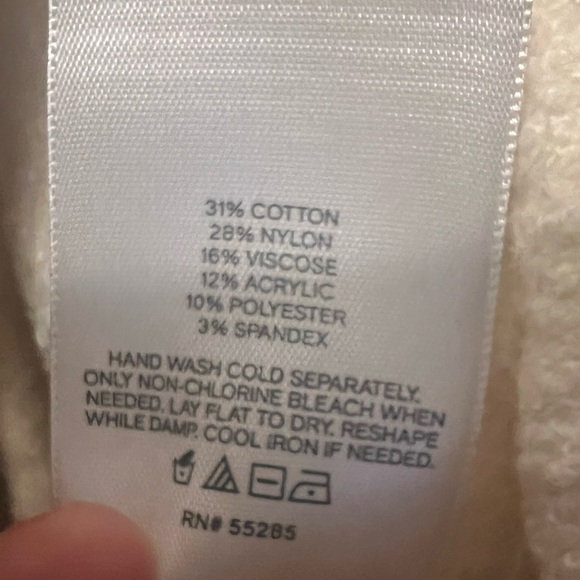 Express Sweater & Legging hi waist cream white fuzzy matching set duster NWT - Picture 7 of 8